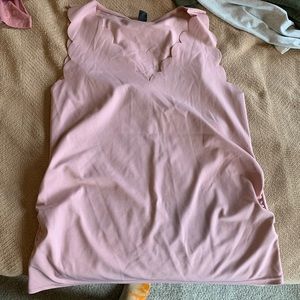SHEIN scalloped neck and arms tank top
